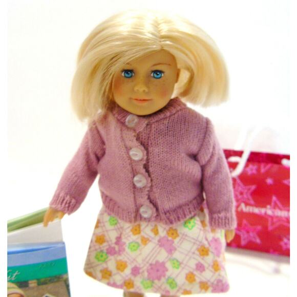 American Girl Kit Doll Mini 6.5" Cloth Body Meet Outfit Sweater Skirt Shoes Book - Picture 2 of 5